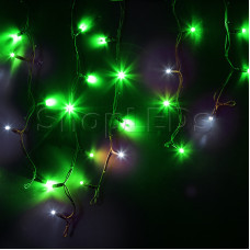 Гирлянда Айсикл (бахрома) светодиодный, 4,0 х 0,6 м, с эффектом мерцания, черный провод КАУЧУК, 230 В, диоды зеленые, 128 LED NEON-NIGHT