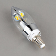 E14-5W-6000K-Q68 Лампа LED (Свеча хром)